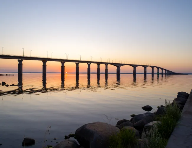 Ölandsbron i solnedgång