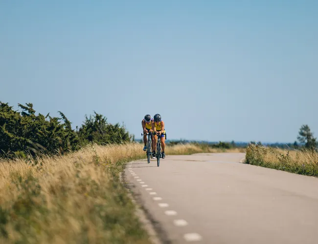 Två cyklister vid alvaret